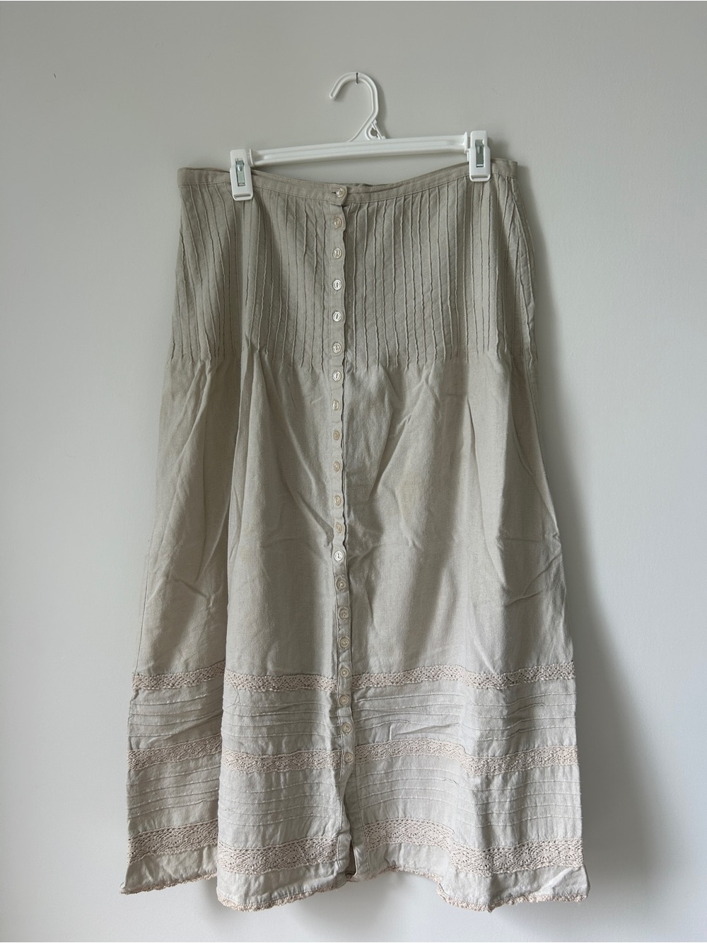 Grace Cream Button-Front Maxi Skirt